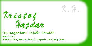 kristof hajdar business card